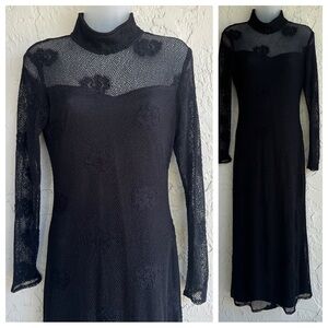 Vintage Tower Maxi Dress Women Small Long Sheer Whimsigoth Vamp Witchy‎